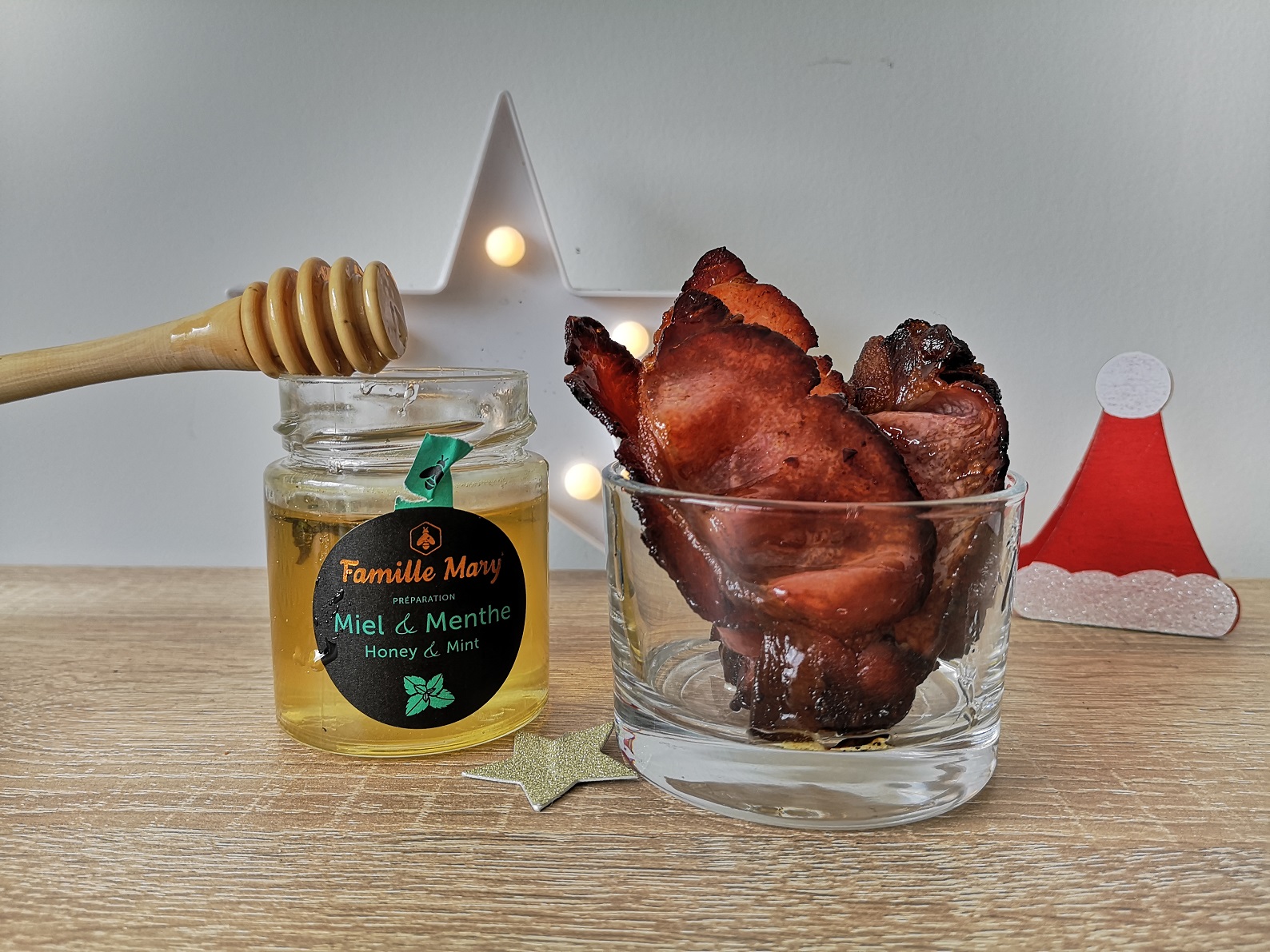 Bacon glacé, ail et Miel & Menthe