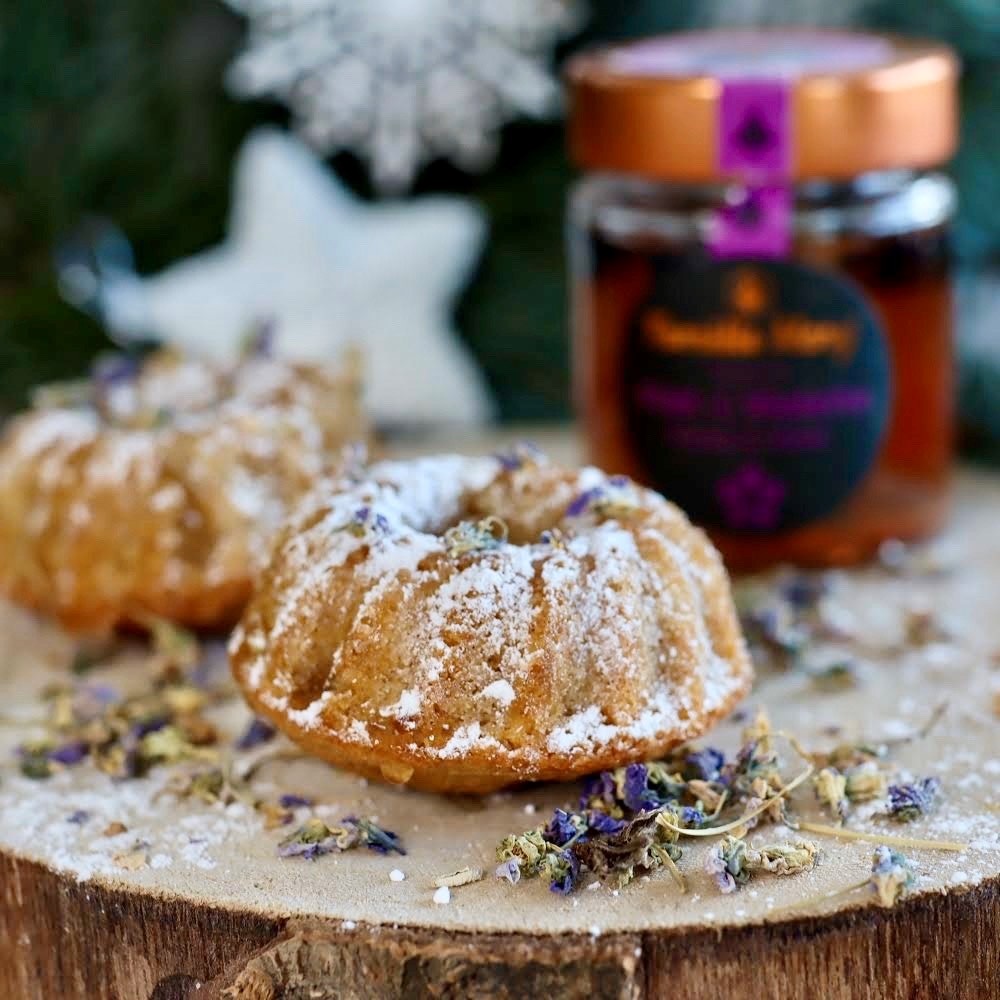 Moelleux à la cannelle, citron et Miel & Violette