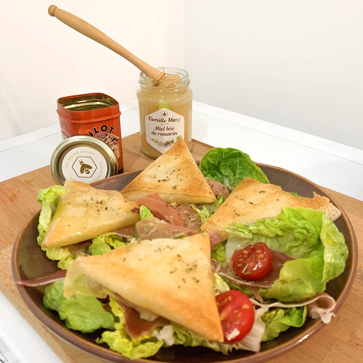 Samoussas au chèvre et au miel bio de Romarin