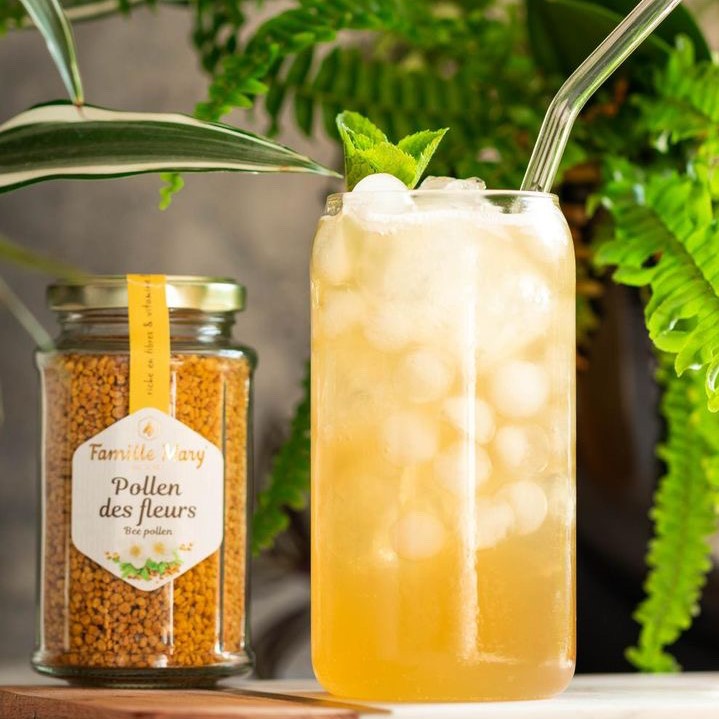 Cocktail sans alcool au pollen