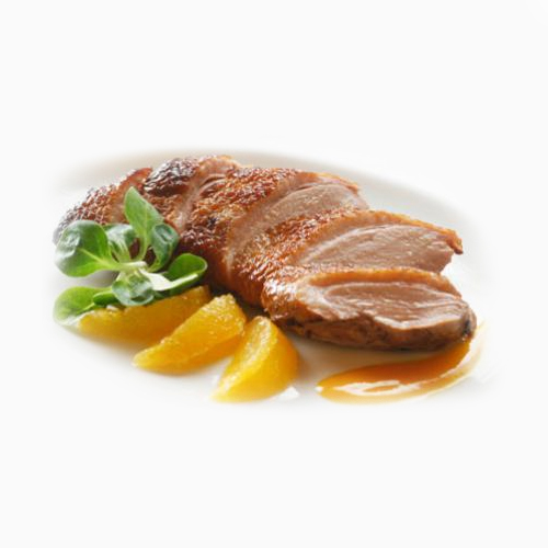 Magret de canard, sauce orange et miel de citronnier