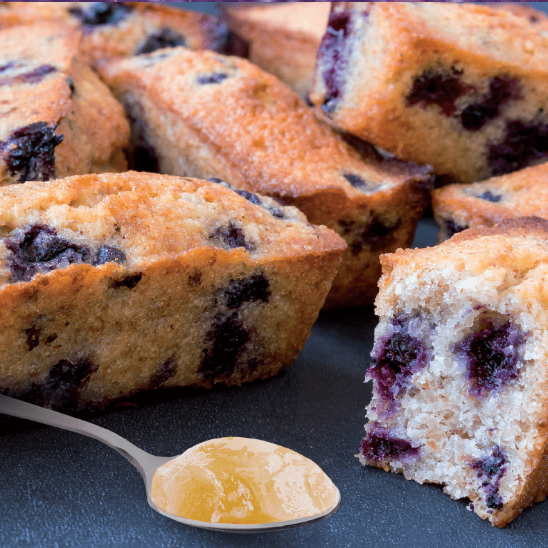 Financiers aux mûres et miel de mûrier