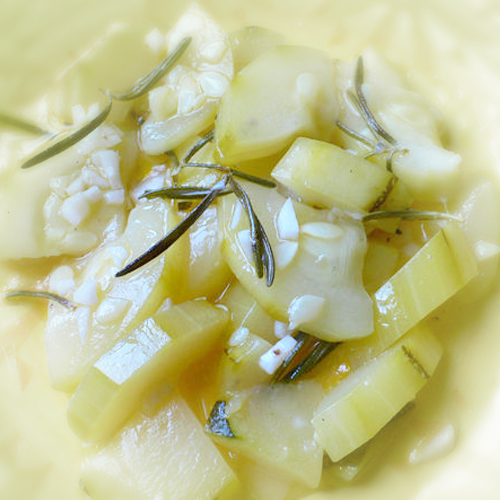 Courgettes marinées au vinaigre de miel